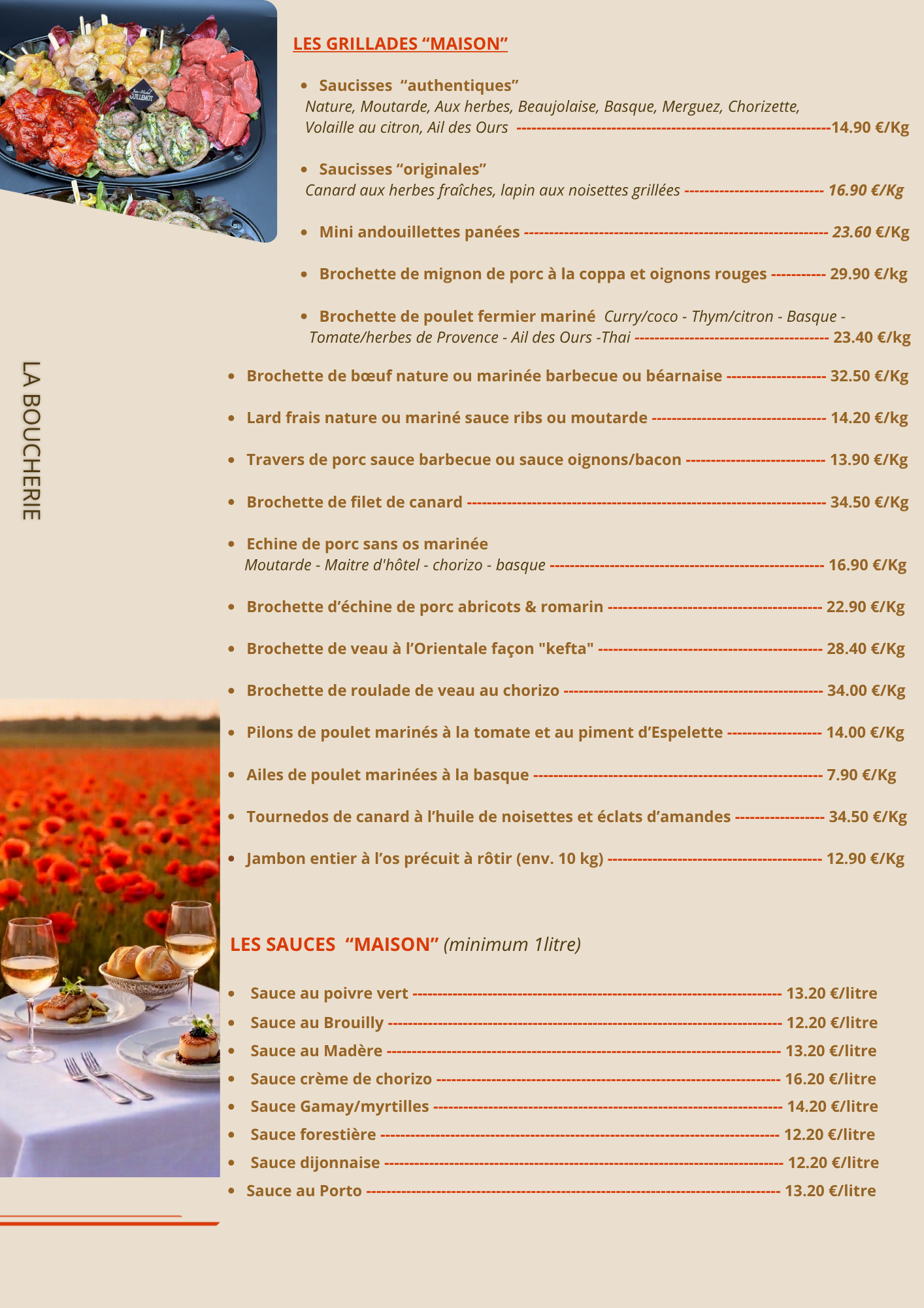 Grillades & Boucherie — Maison Guillemot