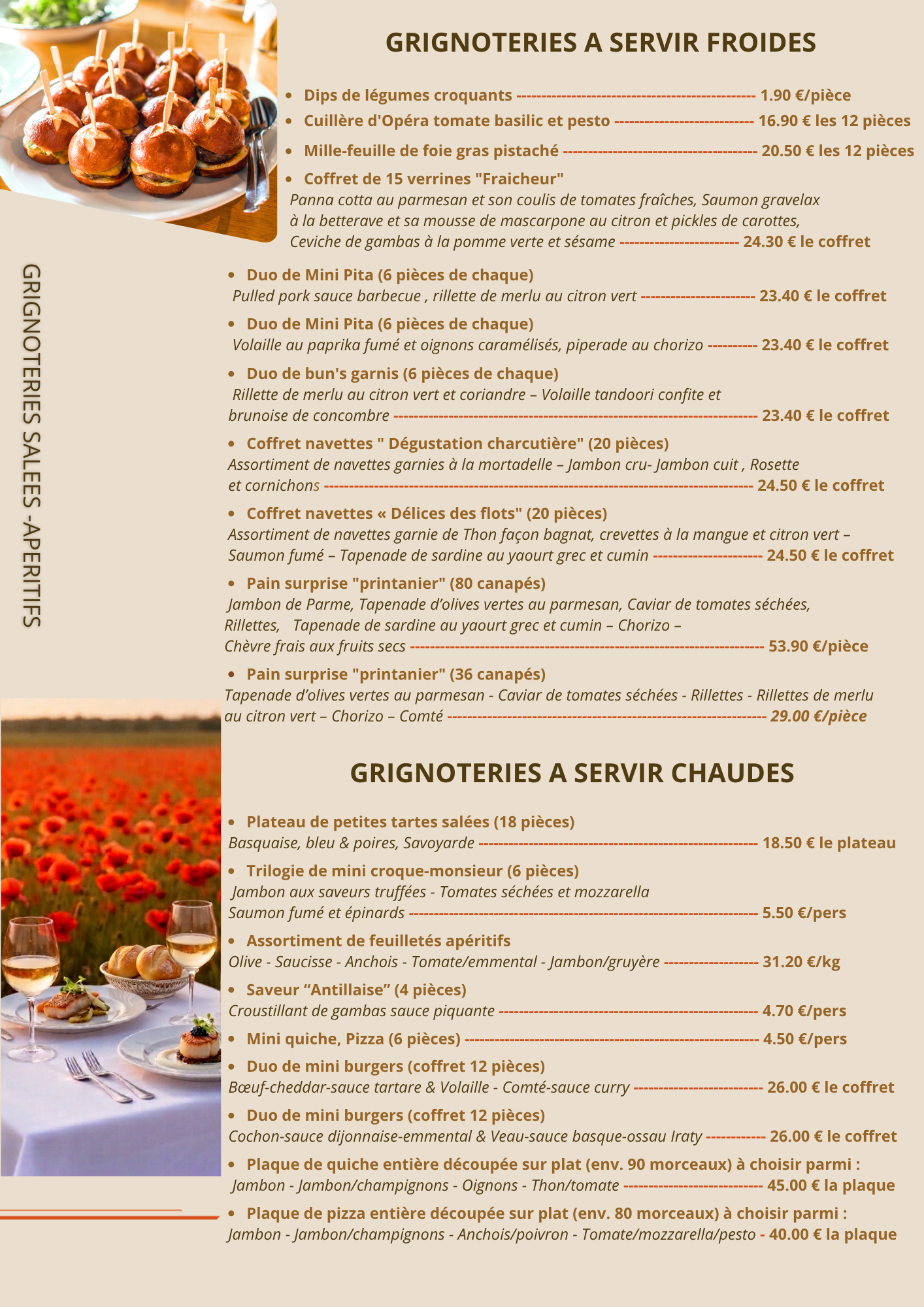 Apéritifs & Grignoteries — Maison Guillemot