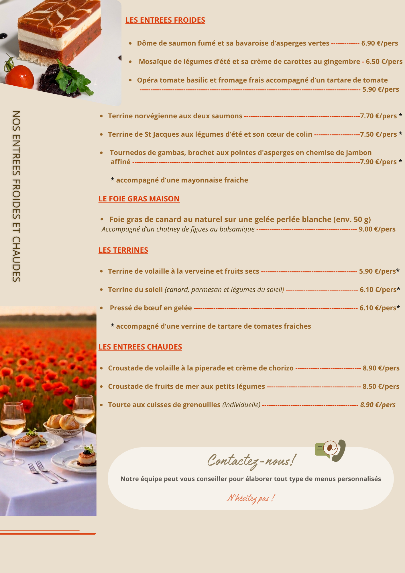 Entrées — Maison Guillemot